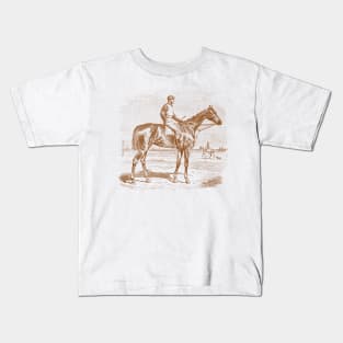 Racing Horse Vintage Illustration Kids T-Shirt